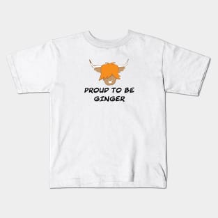 Cute scottish highland cow ginger - proud to be ginger Kids T-Shirt